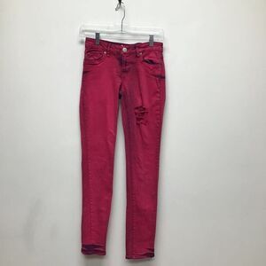 Aeropostale Womens Lola Jeggings Pink Stretch Low Rise Pockets Denim 2 Reg